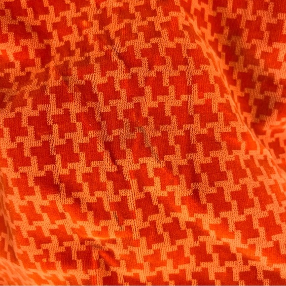 Versace Versus Size 0 Houndstooth Velvet Straight Pencil Skirt Orange AA10 - Picture 2 of 9